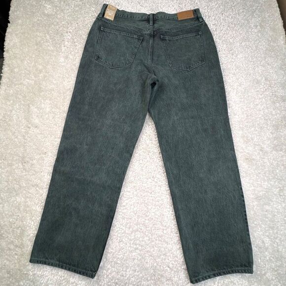 Madewell The Perfect Vintage Straight Jean Acid Wash Steel Green 32 NEW - Picture 3 of 13